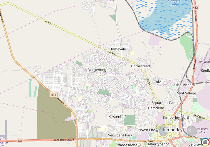 Map location of Vergenoeg